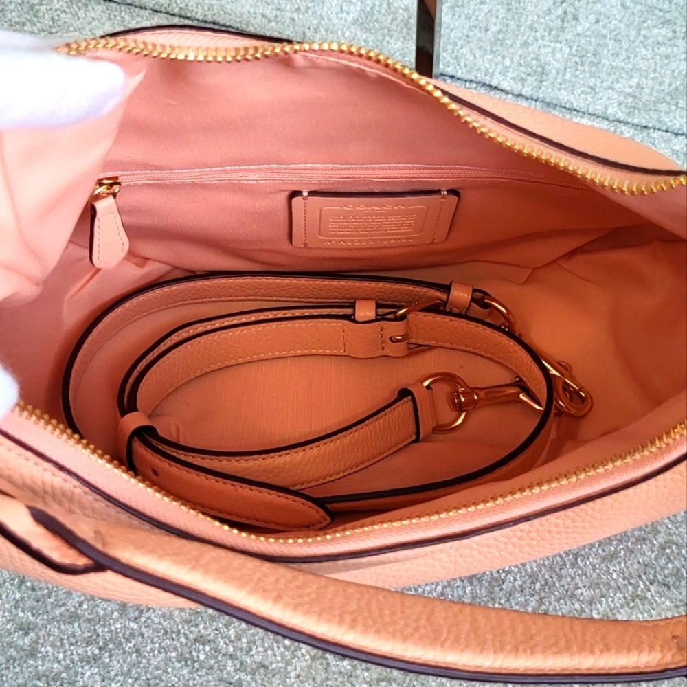 NWT Coach Pebble Leather Hobo Bag, Adjustable Strap, Braided Handle- Jules - Picture 8 of 9